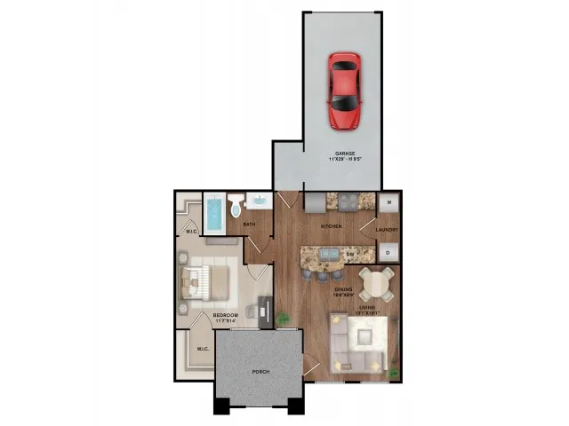 1x1 Floor Plan
