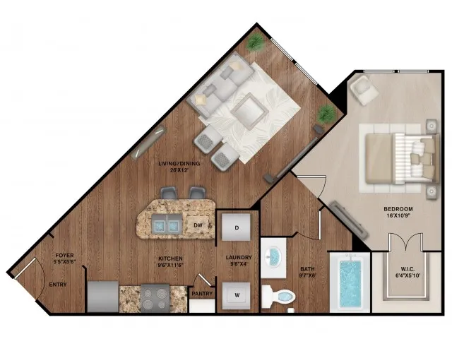 1x1 Floor Plan
