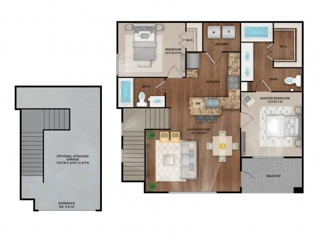 2x2 Floor Plan