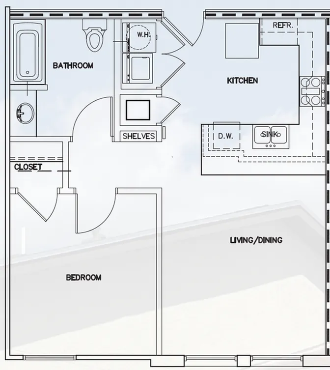 Floor plan 1 bedroom