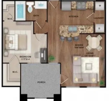1x1 Floor Plan