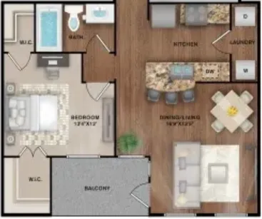 1x1 Floor Plan
