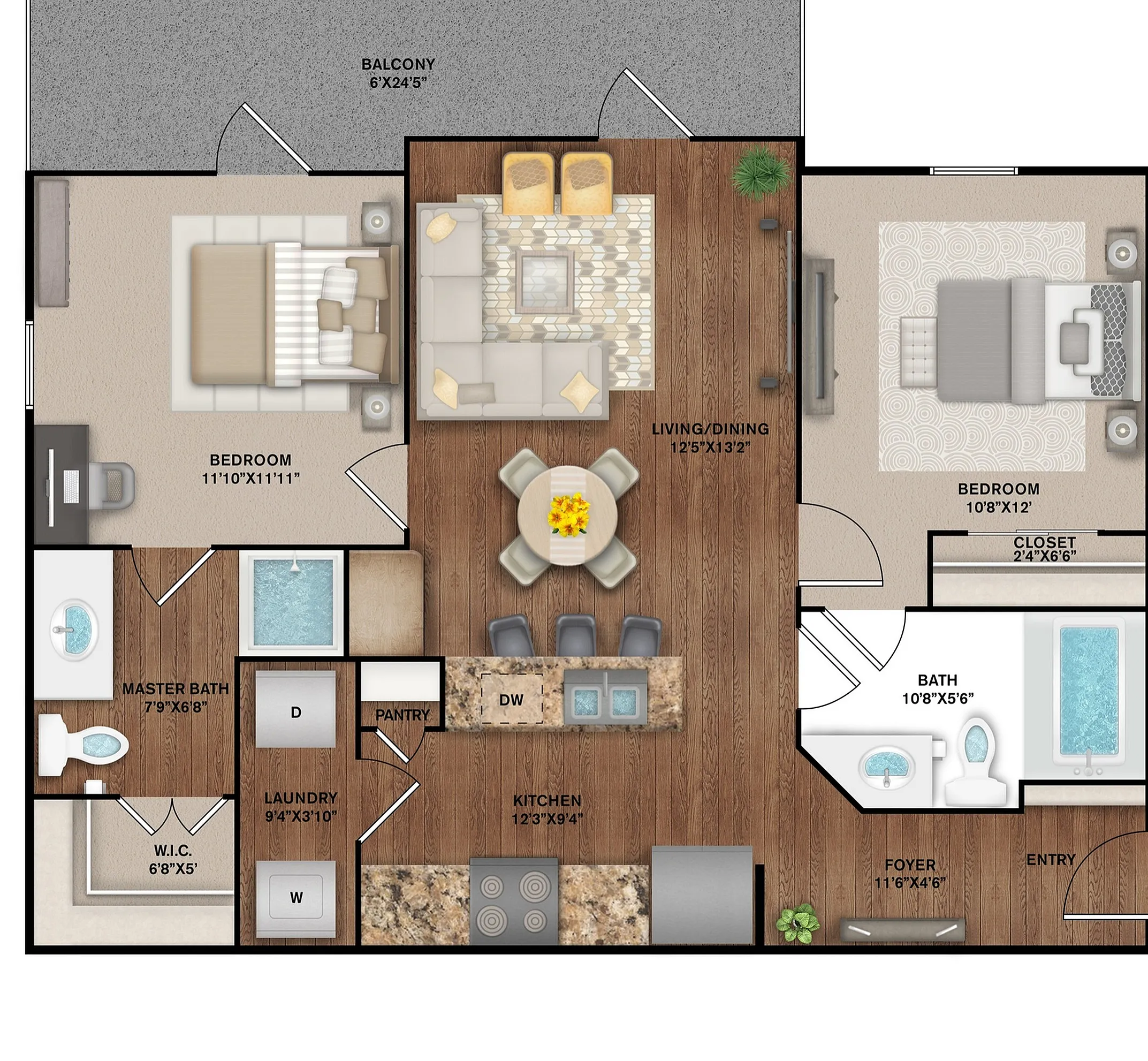 2x2 Floor Plan