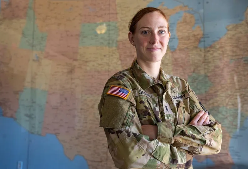 Soldier posing in uniform