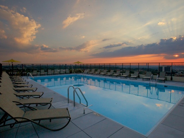 Image of Rooftop Pool and deck with spectacular view of DC skyline for 2200 Columbia Pike