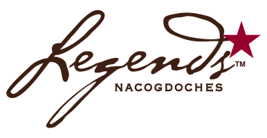 Elegant Legends Nacogdoches logo with a stylish script and a vibrant red star accent.