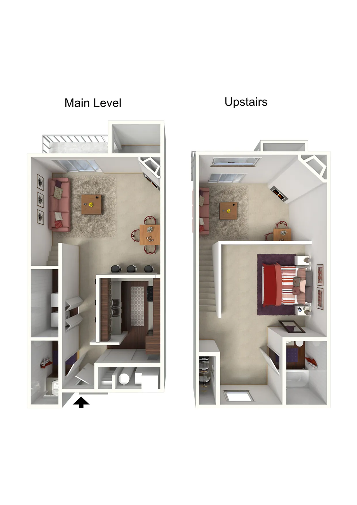 1x1 Loft - 900 SqFt.