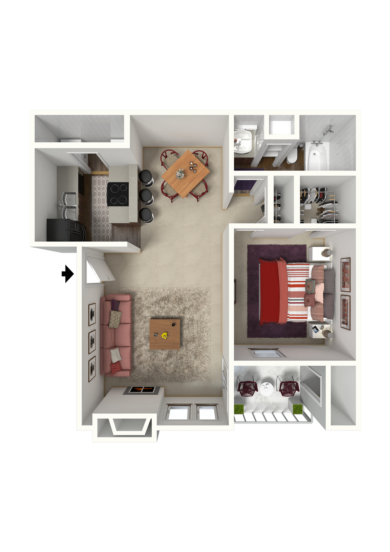 A3 - 1x1 - 722 SqFt.
