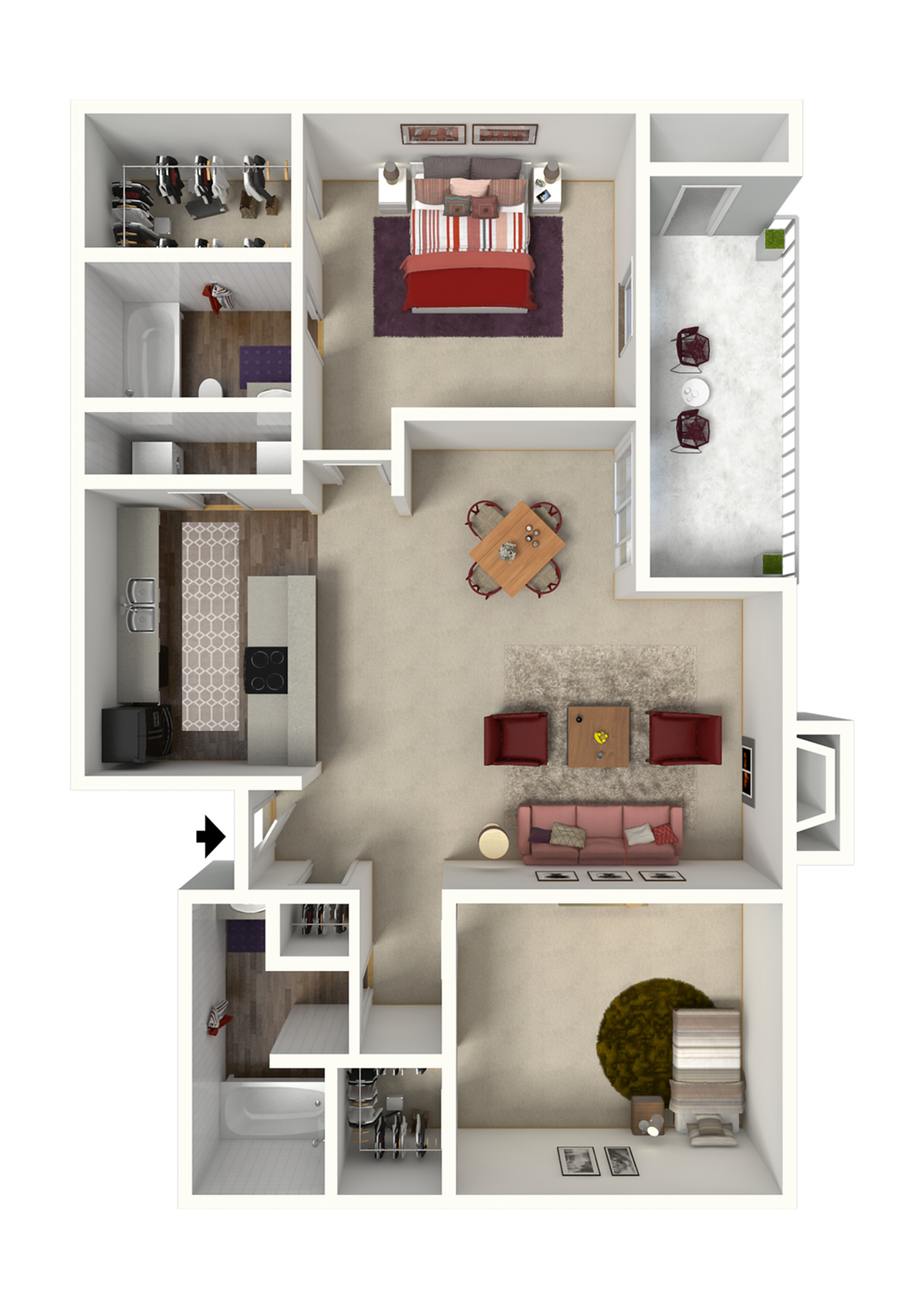 B2 - 2x2 - 975 SqFt.