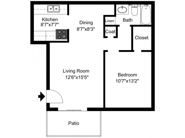 Chestnut: One Bedroom, One Bath