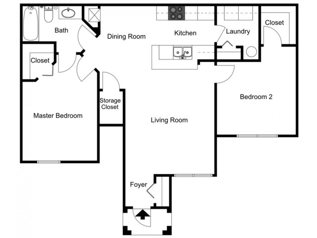 Hibiscus - Two Bedroom, One Bath,1st Floor
