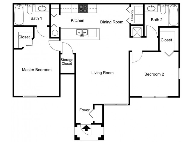 Oleander - Two Bedroom, Two Bath, 1st Floor