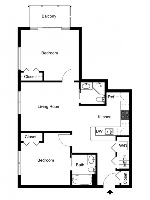 Two Bedroom, Two Bath - Small