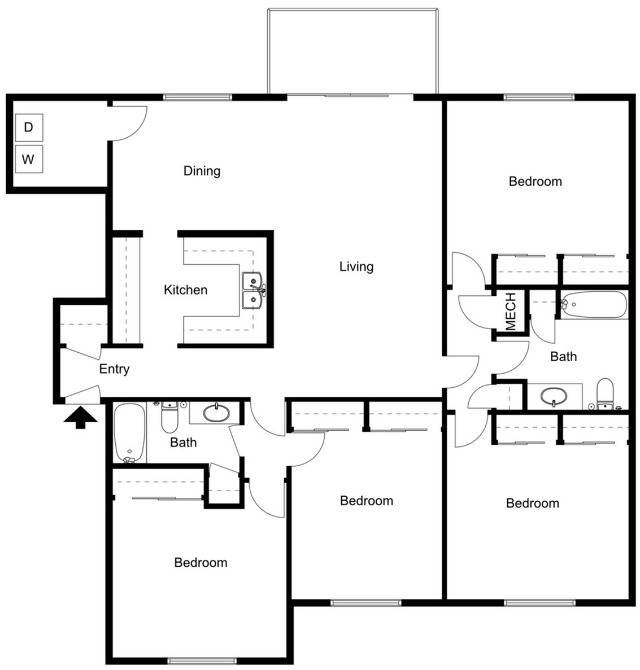 Sycamore - Four Bedroom, Two Bath