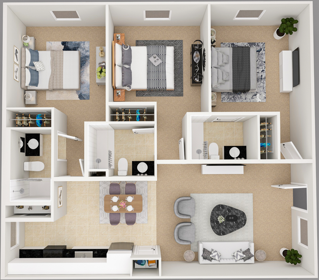 3 x 3 Floor Plan