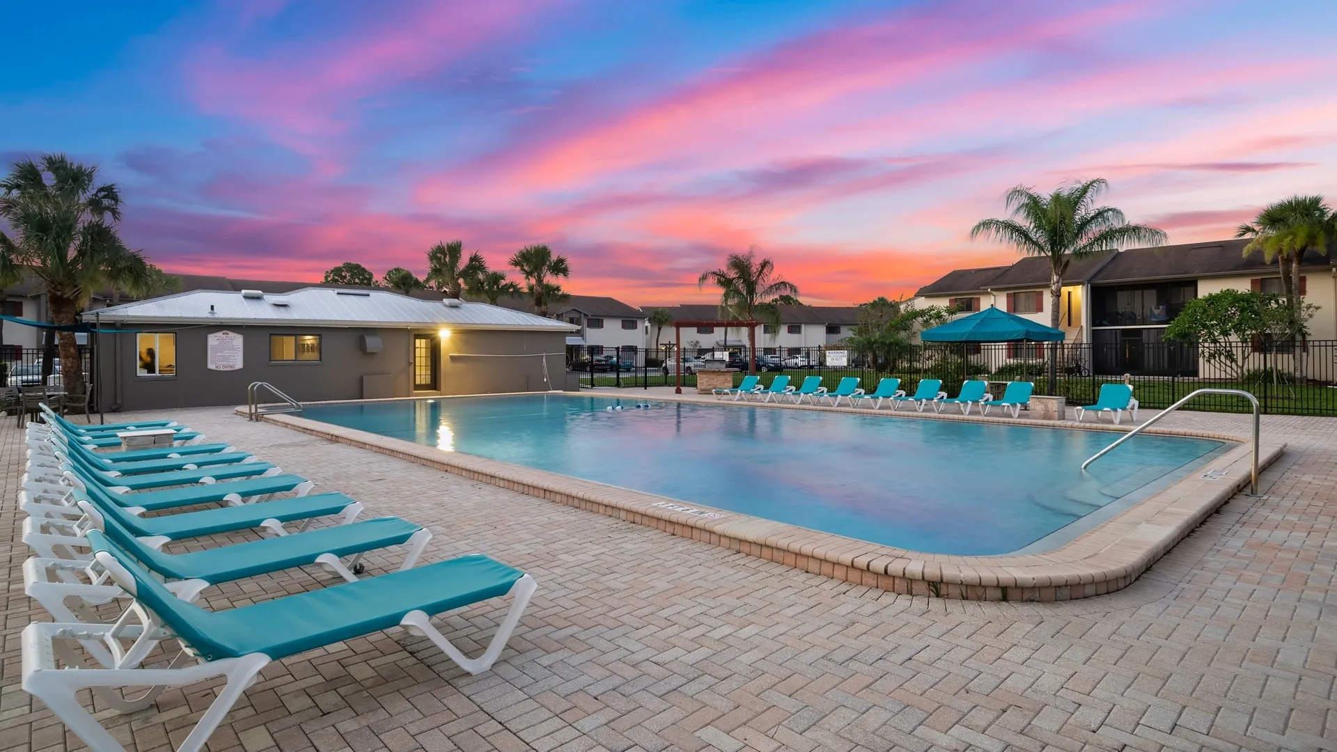 Tropical Sunset Poolside