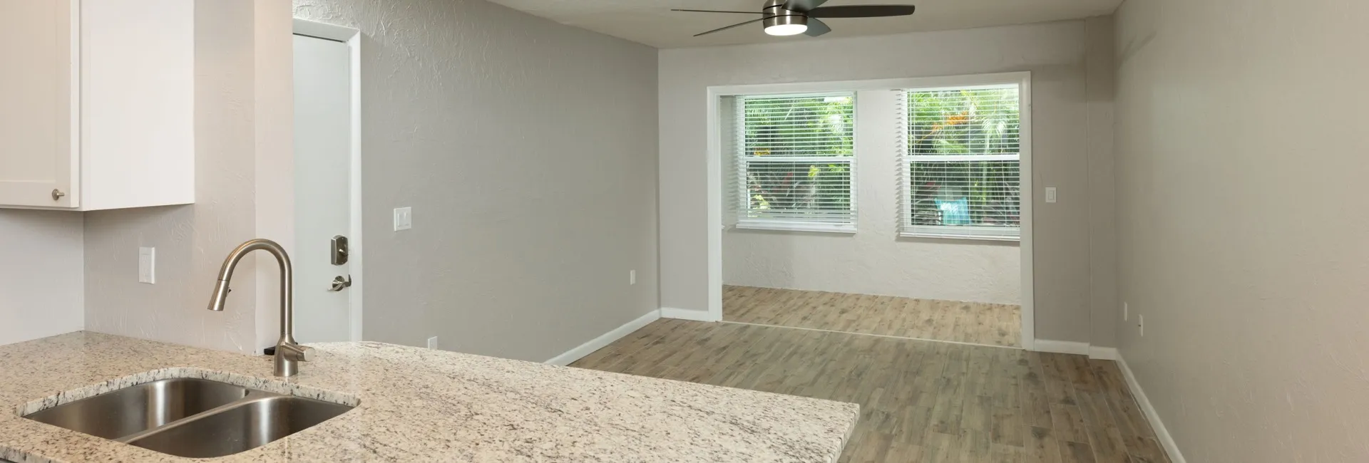 Kitchen View of Living and Florida Room