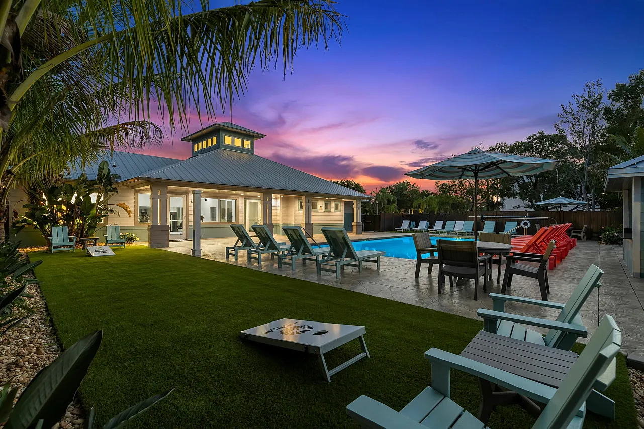 Resort Pool Area at Twilight