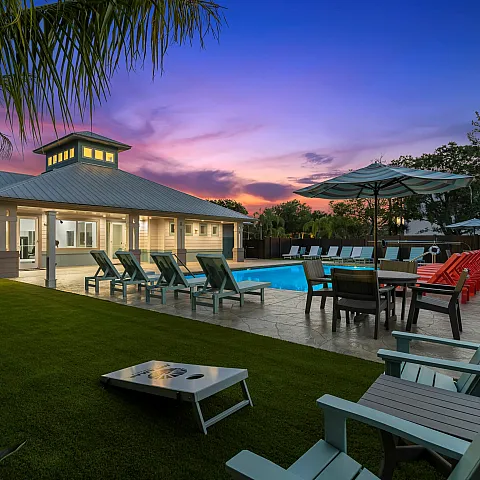 Resort Pool Area at Twilight