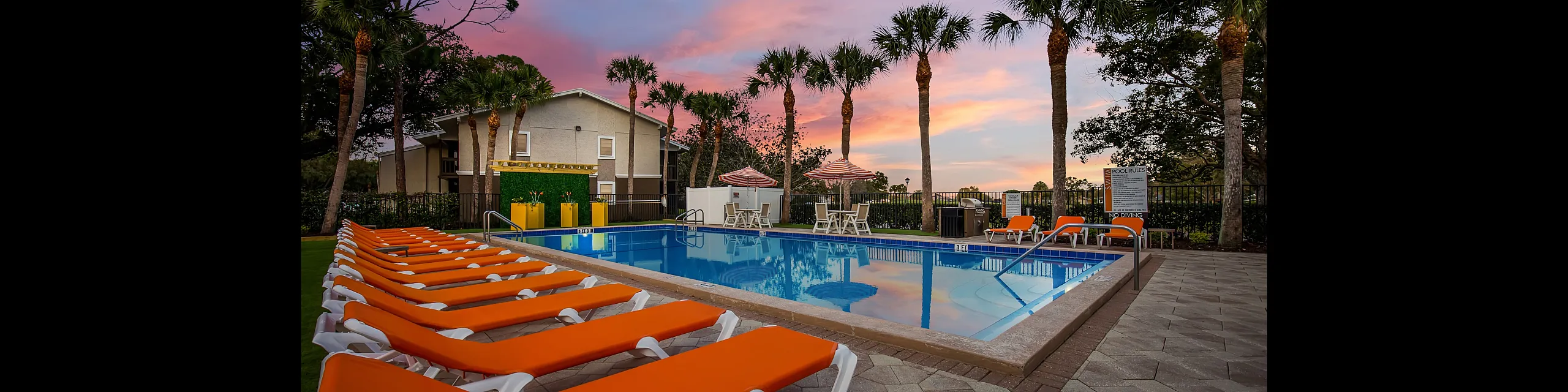 Pool at sunset