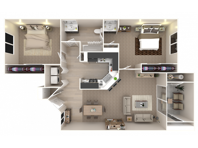 2 Bedroom; Upstairs