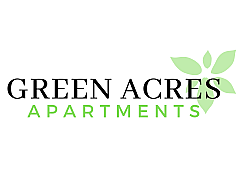 Green Acres Apartments logo featuring green leaf design.