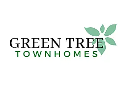 Elegant logo for Green Tree Townhomes with a stylized leaf design.