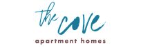 The Cove apartment homes logo with elegant script and modern design.