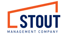 Modern logo featuring bold navy and vibrant orange accents representing a dynamic management company.