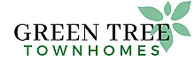 Green Tree Townhomes logo featuring elegant typography with a stylized green leaf design.
