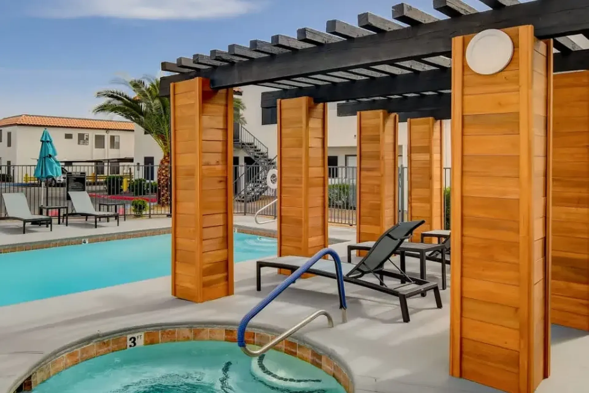 Outdoor pool and veranda
