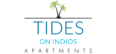 Elegant logo for Tides on Indios Apartments featuring tropical palm trees.