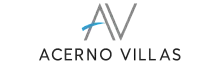 Elegant Acerno Villas logo featuring a modern design with sleek lines and a subtle blue accent.