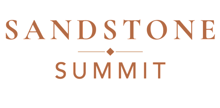 Elegant Sandstone Summit logo in warm earthy tones, highlighting luxurious branding.