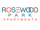 Rosewood Park Apartments logo in bold typography, featuring an elegant modern design.