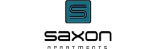 Modern logo design for Saxon Apartments featuring a stylized 'S' in a sleek blue square.