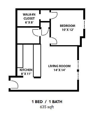 1 Bedroom 1 Bath Garden II