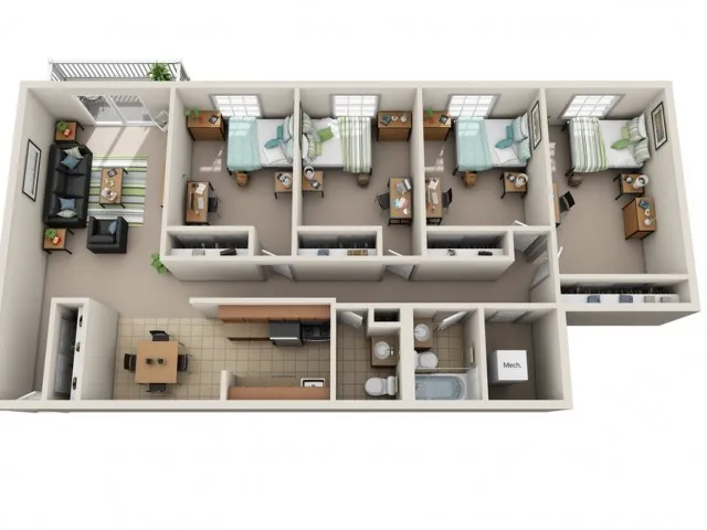 4 Bedroom 2 Bathroom