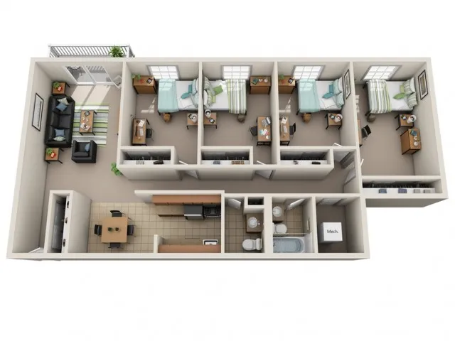 4 Bedroom 1 Bathroom