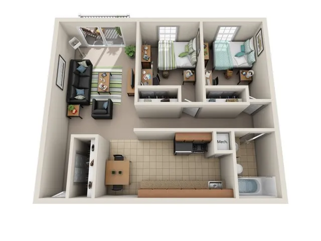 2Bed/2Bath