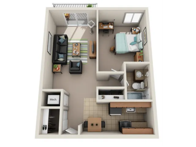 1 Bed 1 Bath