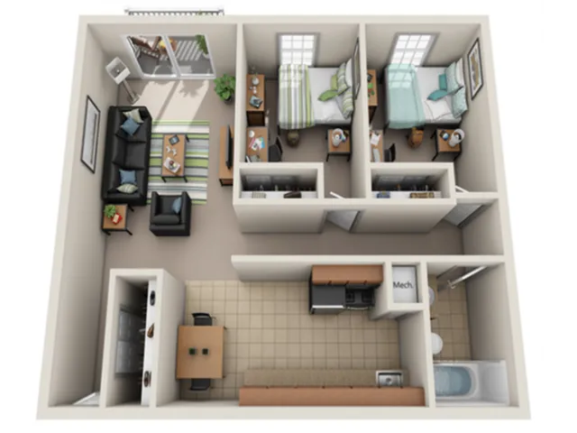 2 Bed 1 Bathroom Standard