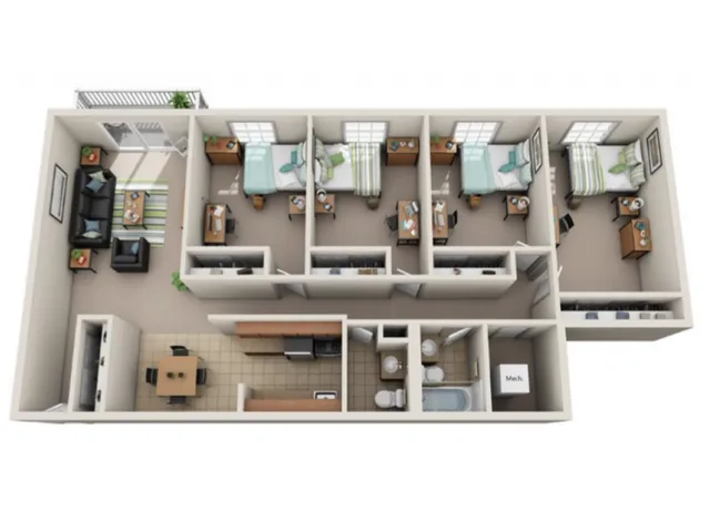 4 Bedroom 2 Bathroom