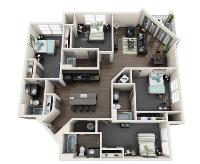 4 Bedroom and 4 Private Bathroom