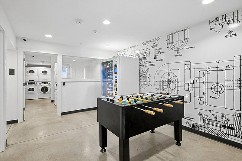 billiards table and vending machine