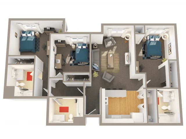 3 Bedroom 3 Bathroom | C3 | from 1212 square feet