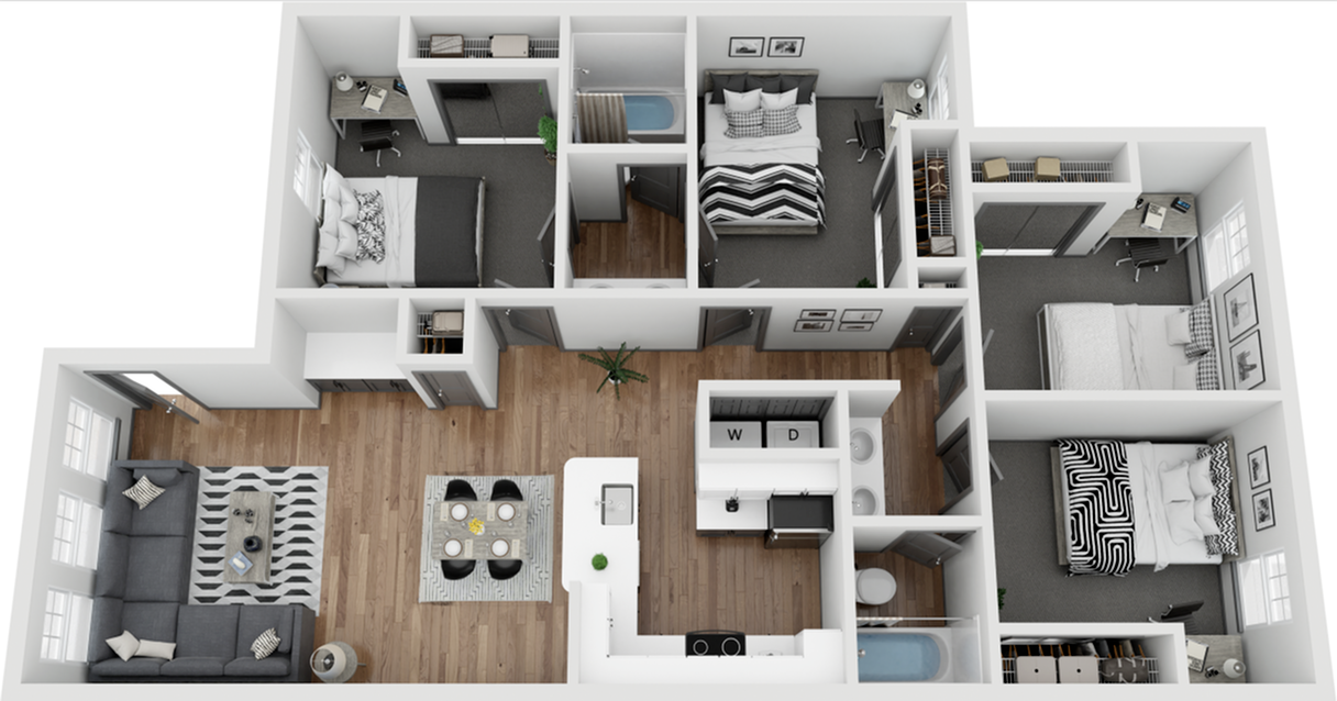 D1 UNF | 4x2 | 1115 sq ft
