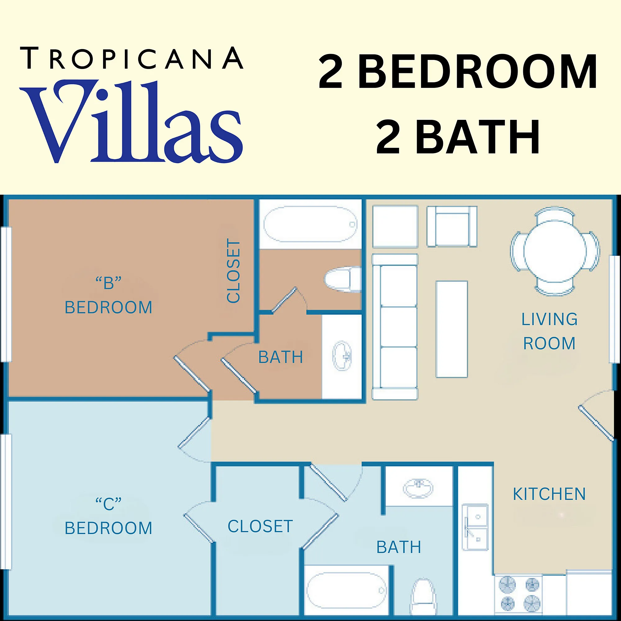 Villas 2x2 893 sf