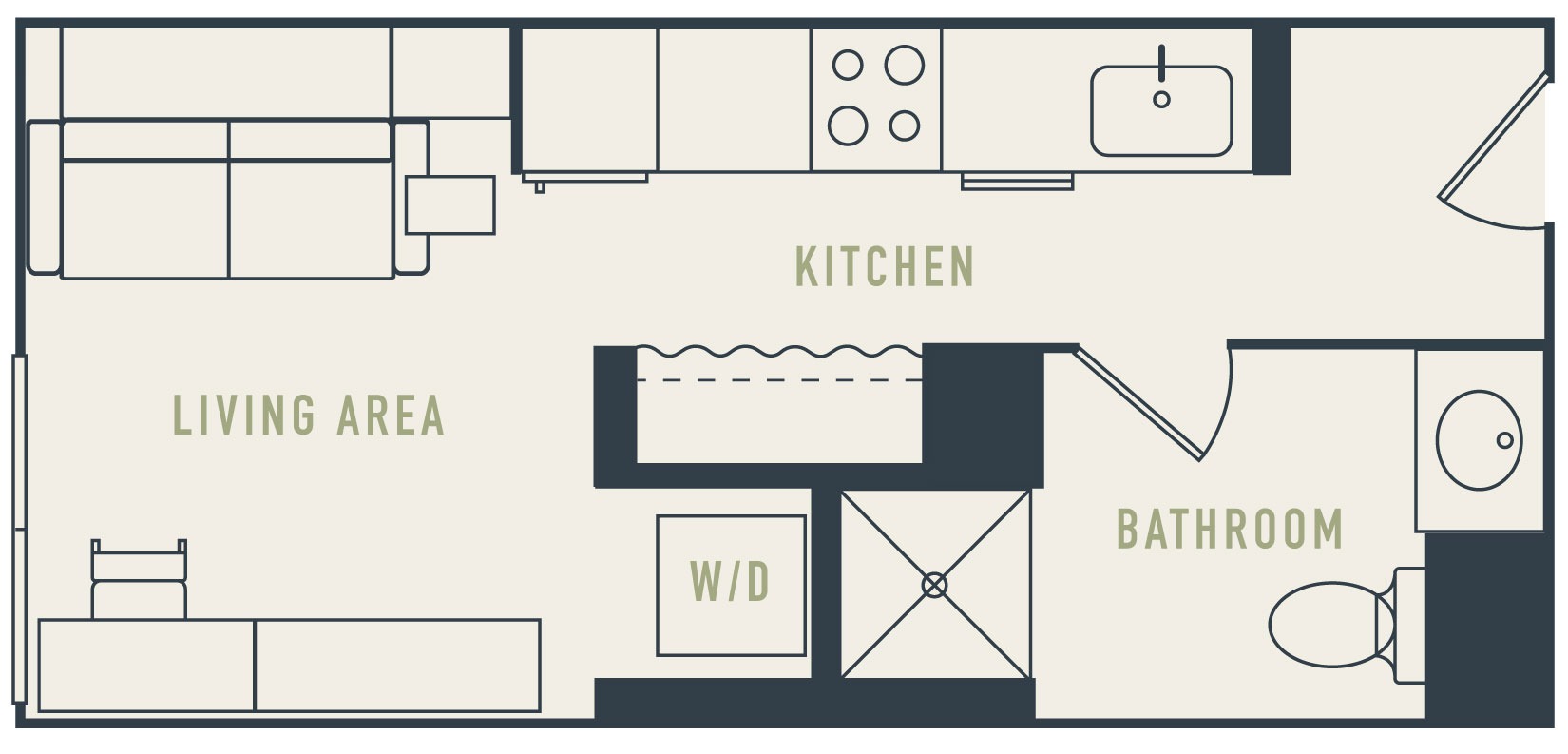 Broadway Studio Murphy - 2D Floor Plan