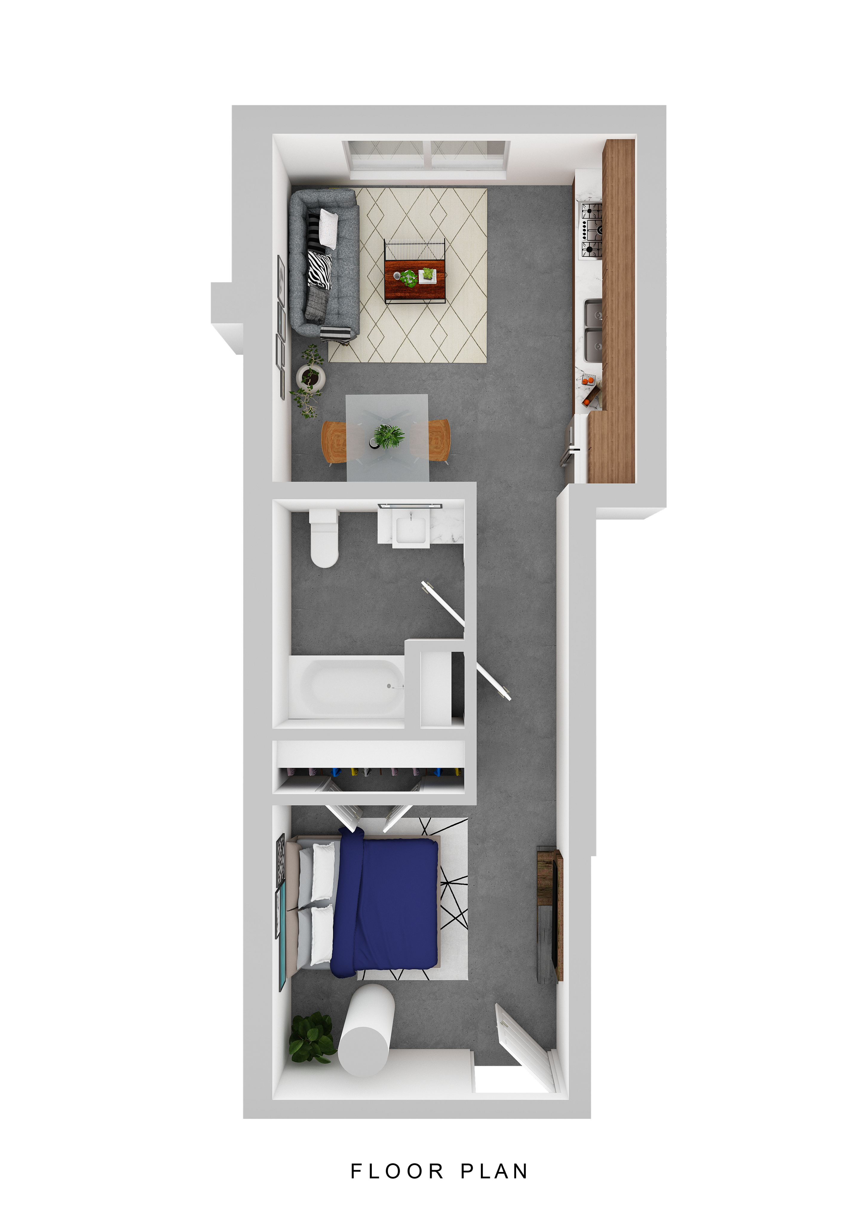 Cloud on Fifth - One-Bedroom Floorplan